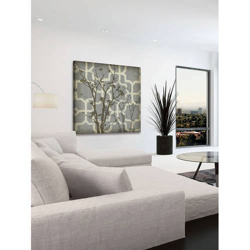 "Silhouette & Pattern V" Painting Print on Wrapped Canvas