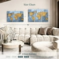 thumbnail image 3 of Elephant Stock Azure World Map Wall Art - Horizontal Multi Panel Canvas - Living Room Wall Decor - Map Multi Panel - Blue And Gold Decor - 45" x 28", 3 of 4
