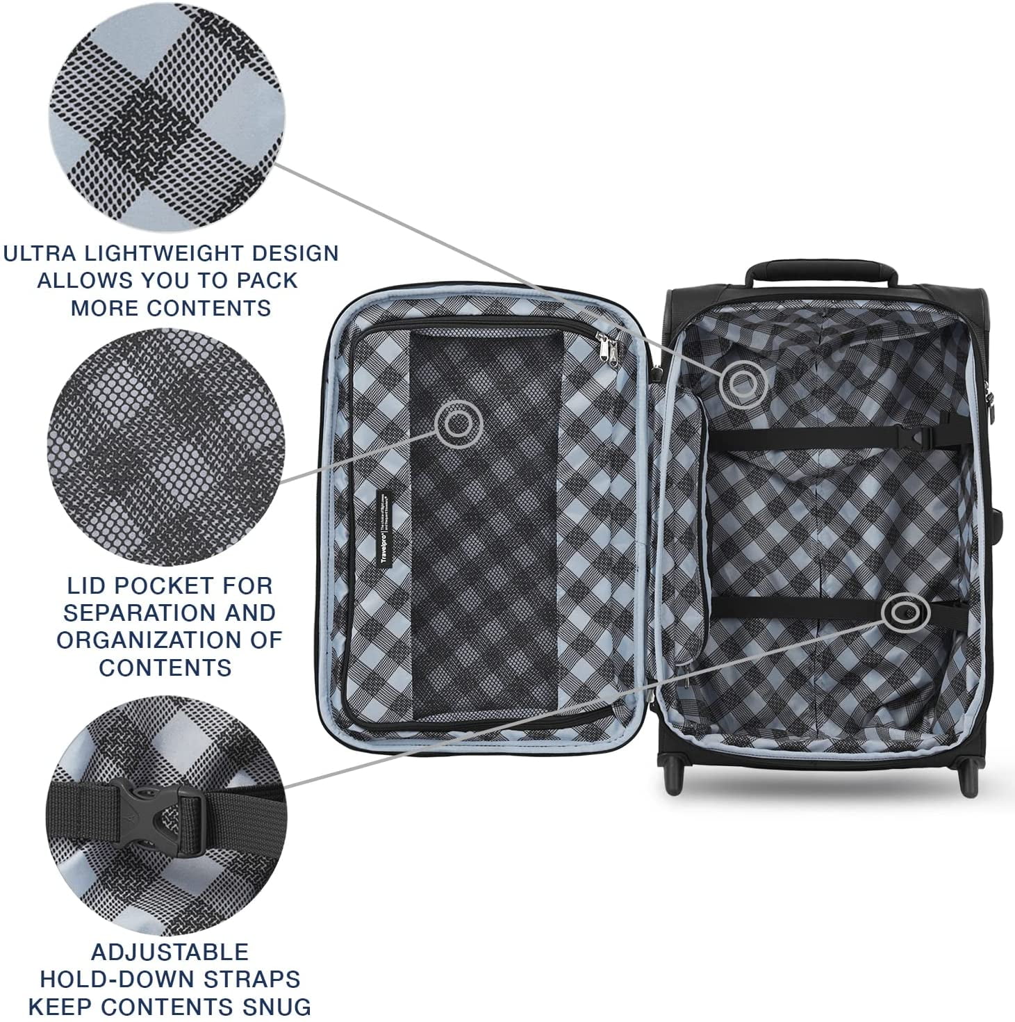 Checked-Medium 26-Inch Travelpro Maxlite 5 Softside Lightweight Expandable Upright Luggage Slate Green