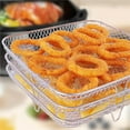 thumbnail image 4 of Binwennn Air Fryer Tray for Oven Range Air Fryer Tray Replacement Power Xl Air Fryer Tray for Oven Large Square Stainless Steel Air Fryer Grill Dehydrator Rack Air Fryer Removable Multiple Stand Air, 4 of 7