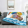 thumbnail image 2 of Naloa Rainbow Animals on Noah's Ark Flannel Blankets - Thick and Warm Blanket for Winter, Soft Fuzzy Plush King Blanket for All Seasons80"x60", 2 of 6