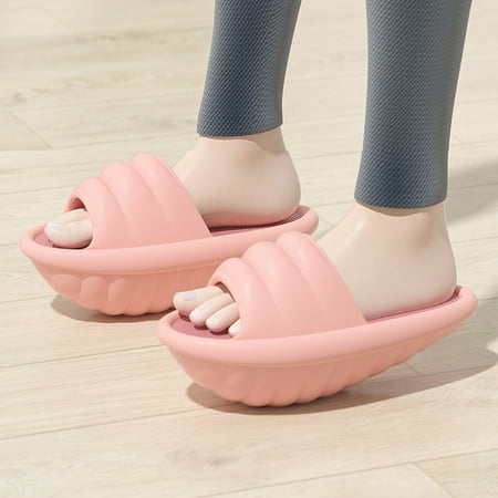 

LeKY 1 Pair Breathable Leg Slimming Shoes Soft Wear EVA Anti-slip Conch Shape Body-shaping Slippers for Home