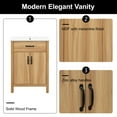 thumbnail image 3 of MODERNLUXE 24" Bathroom Vanity with Sink Combo Set,Solid Wood Frame Bathroom Storage Cabinet with 1 Flip Drawer, Adjustable Shelf & 2 Soft-Close Doors with Organizer,Natural, 3 of 11
