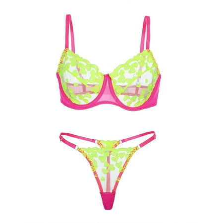 

GWAABD Womens Lingerie Underwear Polyester Two Pieces Home Female