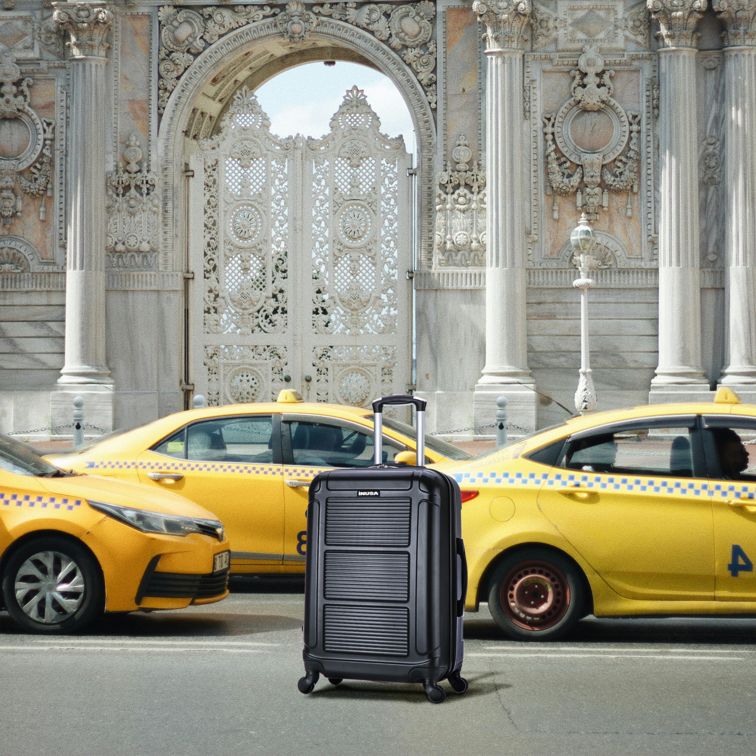 InUSA Pilot 28" Hardside Lightweight Luggage with Spinner Wheels, Handle, and Trolley, Black