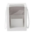 thumbnail image 1 of Cajas de papel para regalo con ventana visible, portátiles y con forro para fiestas de cumpleaños L blanco, 1 of 9