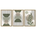 thumbnail image 4 of SHENIFY Large Boho Wall Art Green Sage Decor Framed Wood Modern Bohemian Abstract Geometry Canvas Prints - 24x36in3pcs Natural Framrd, 4 of 8