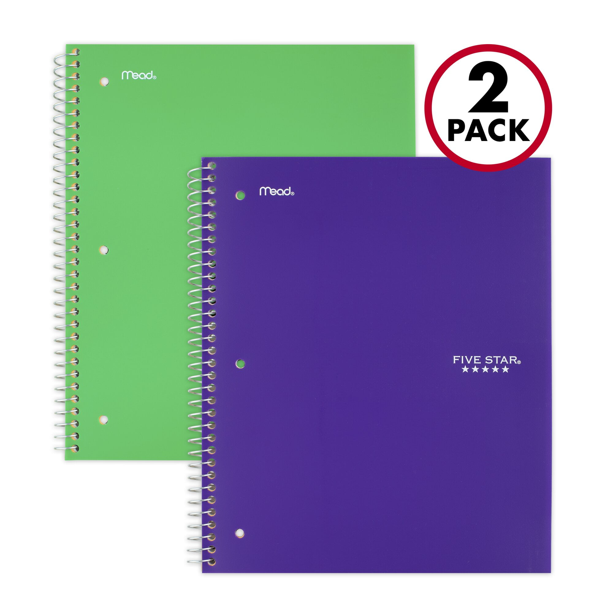 Five Star Wirebound Notebook 5 Subject College Ruled 11 x 8 12 2 Pack - Spiral