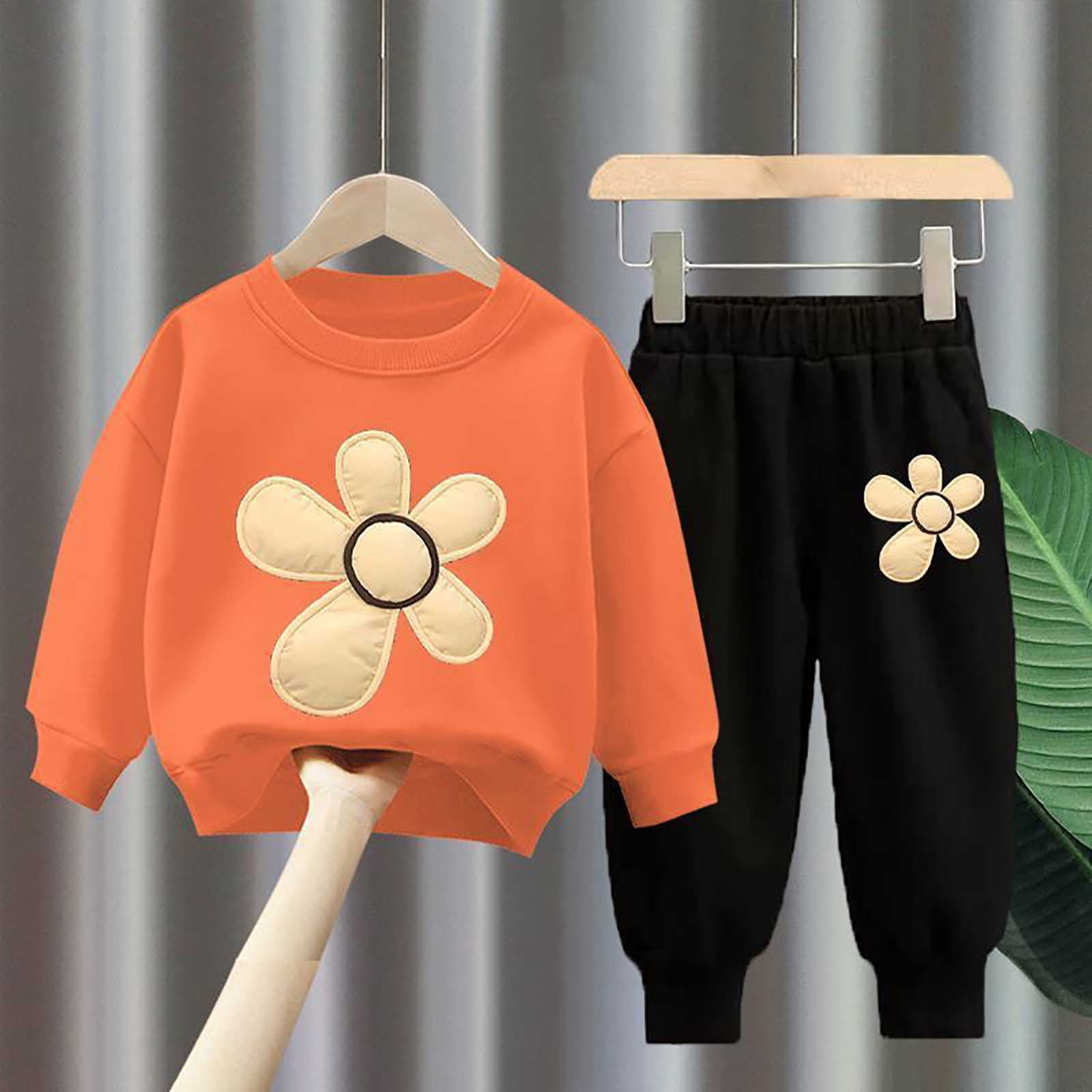 NIEWTR Toddler Baby Girl Winter Clothes Long Sleeve T-Shirt with Elastic Waist Set Fall Winter Outfit for 0 6 12 18 24 M 1t 2t 3t 4t 5t 6t Dailywear Set,9-10 Years