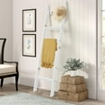 thumbnail image 3 of 6-Tier Blanket Ladder for Living Room and Bedroom,5.4 Ft Wall Leaning Quilt Rack with Hooks,Rustic Decorative Farmhouse Blanket Storage,Stylish Ladder Holder,Easy to Assemble,White, 3 of 16
