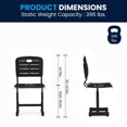 thumbnail image 3 of Adjustable Height Black Student Chair with Black Pedestal Frame, 3 of 9