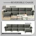 thumbnail image 5 of Costway Modern Modular L-shaped Sectional Sofa w/ Reversible Chaise & 2 USB Ports Grey, 5 of 10