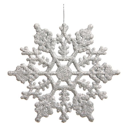 Vickerman 4" Glitter Snowflake Christmas Ornaments, Pack of 12