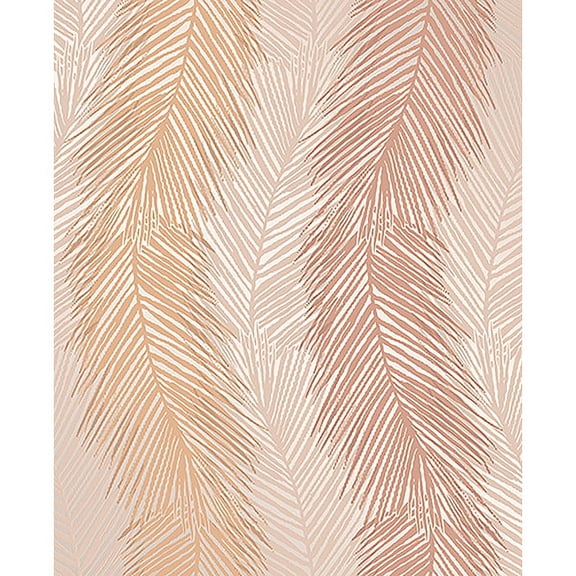 Decorline Wheaton Orange Leaf Wave Wallpaper