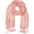 thumbnail image 3 of Sakkas 70" x 28" Paisley Self-Design Pashmina Shawl / Wrap / Stole - Peach - One Size, 3 of 4