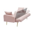 thumbnail image 6 of FFZ 69 Inch Soft Teddy Fleece Adjustable Sofa Bed with Wide Armrests, Pink, 6 of 9
