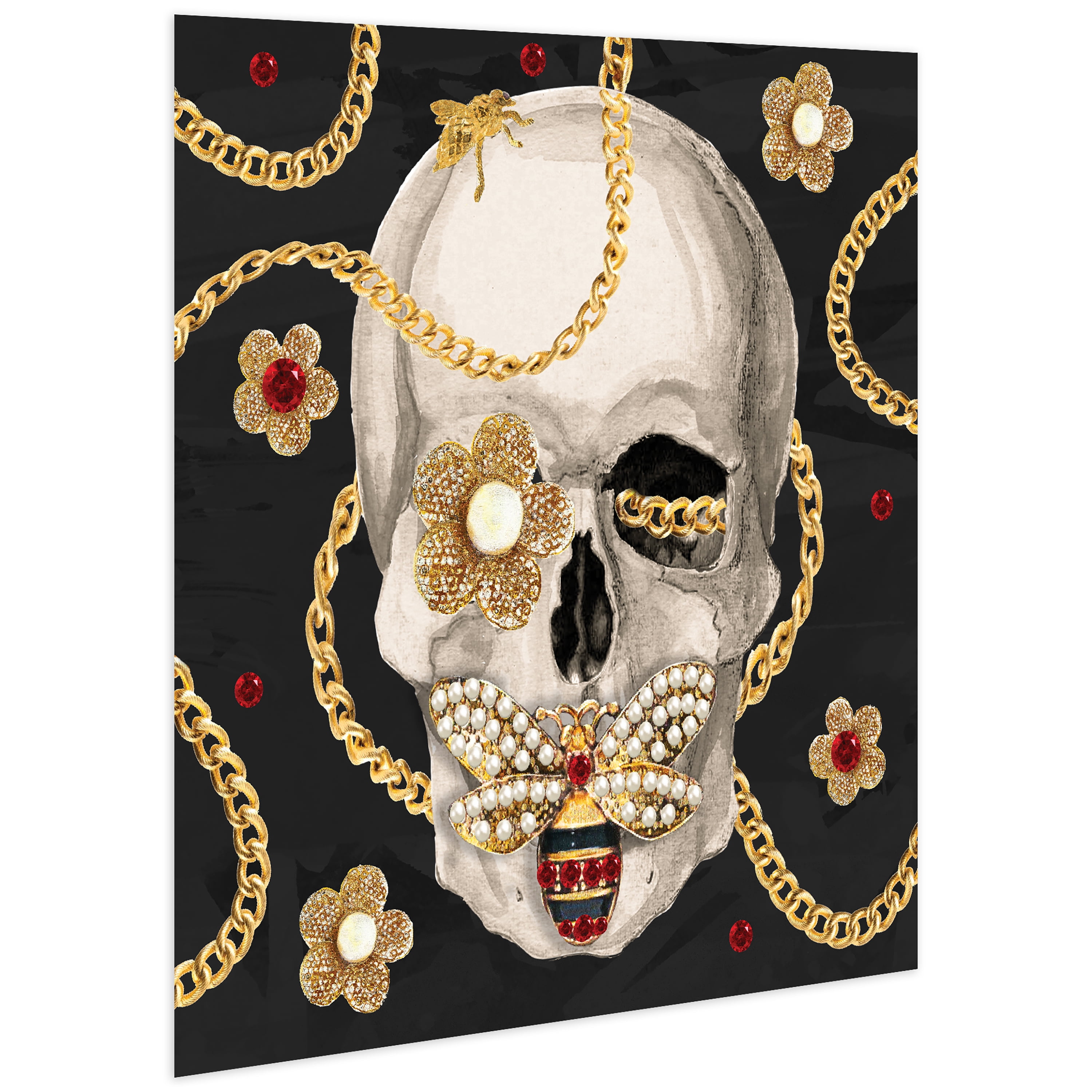 Empire Art Direct Gold Digger Frameless Free Floating Tempered Glass Panel Graphic Wall Art, 24" x 24" x 0.2", Ready to Hang