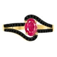 thumbnail image 5 of AoneJewelry 1.45 Ct. Created Ruby and Black Diamond Ring In 10K Solid Rose, White & Yellow Gold, 5 of 5