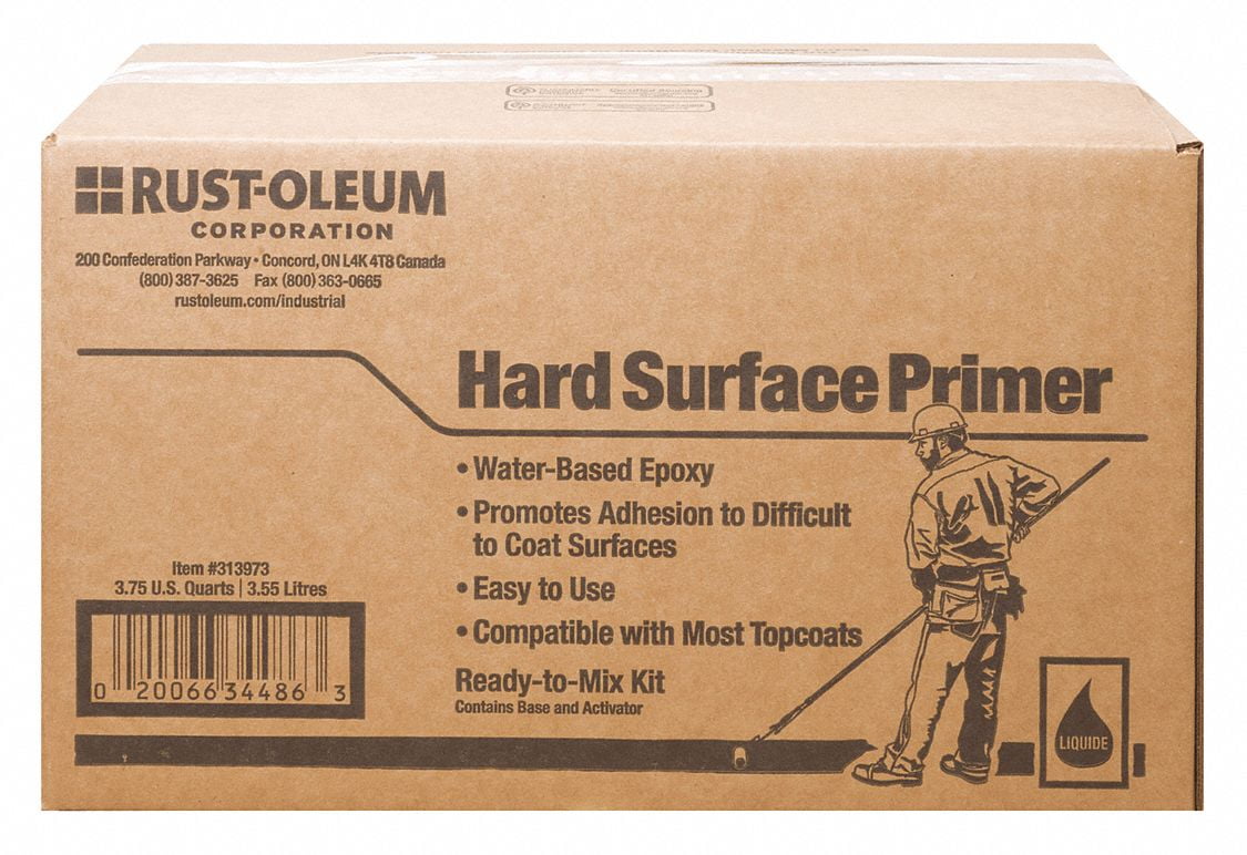 RustOleum Hard Surface Primer,Gray,3.75 qt,Box 313973