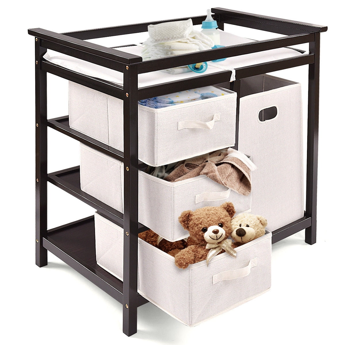 Multi Open Storage Nursery Changing Table For Infants Or Babies