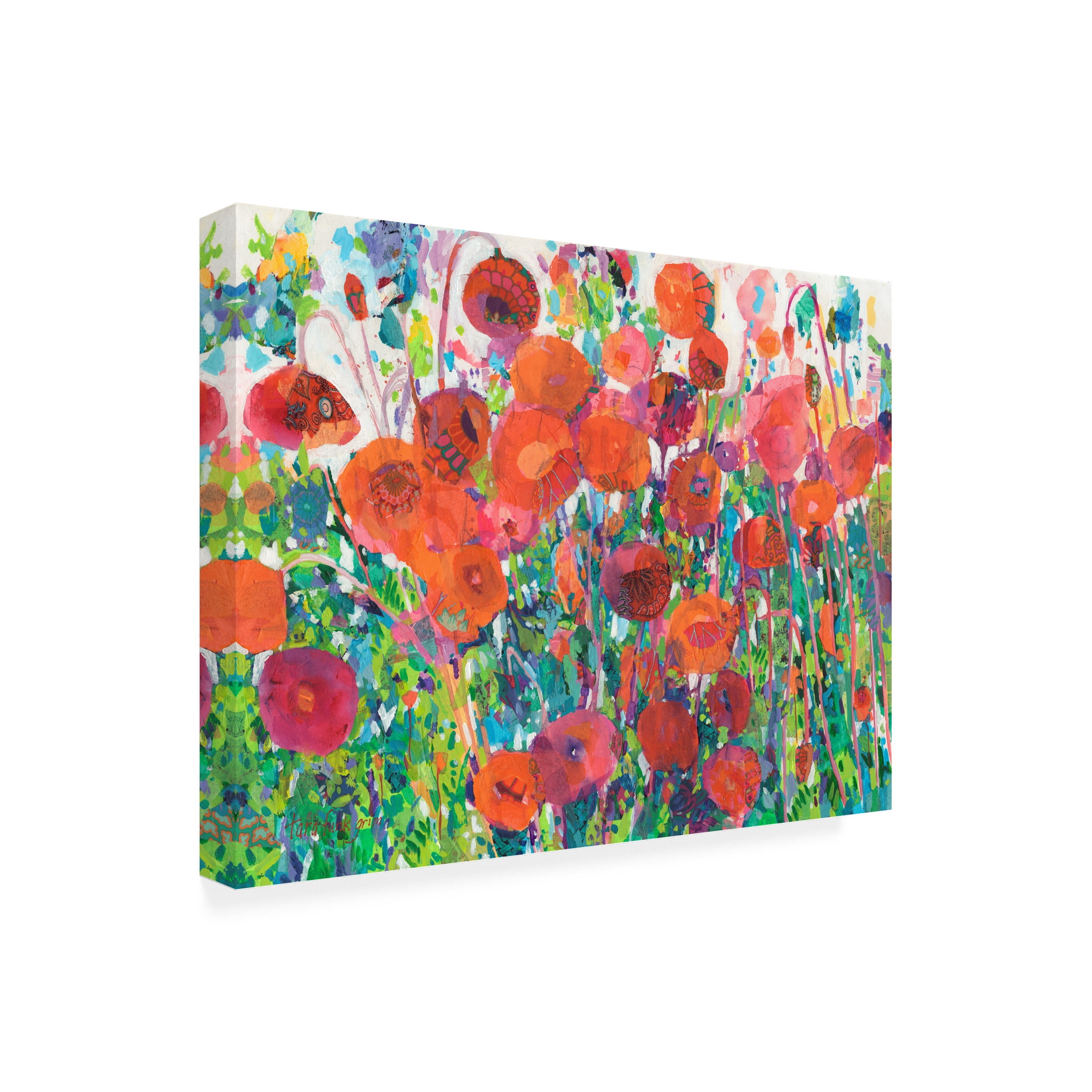 Tara Funk Grim 'Vivid Poppy Collage III' Canvas Art