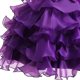 thumbnail image 4 of Vestido de manga corta con cuello redondo para niña, elegante, de malla con purpurina, con lazo irregular y degradado colorido, falda de poliéster., 4 of 4