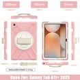 thumbnail image 6 of For Samsung Galaxy Tab A11+ 2025/Tab A9+ 2023 Case 11 inch (SM-X310/X315/ SM-X210/X216), 360 Hand Strap, Shoulder Strap, Kickstand, Rugged Drop Protection, Cherry Pink, 6 of 6