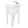 thumbnail image 1 of Open Box UTILITYSINKS Plastic 18” Utility Tub Sink with Swing Faucet, White, 1 of 10