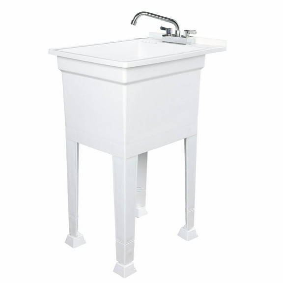 UTILITYSINKS 18 x 24” Freestanding Utility Sink with Swing Faucet & Quick Connect Drain