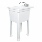 UTILITYSINKS Freestanding Utility Sink - Swing Faucet and Quick Connect Drain - 18 in