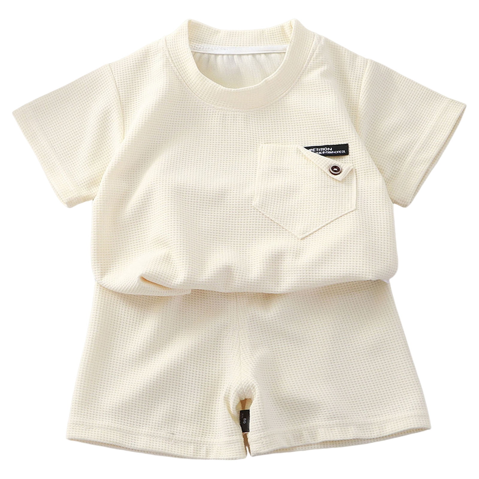 Baby Clothes Boys 6-12 Months Toddler Boys Outfits Kids Boys Clothes Fashion Boy Casual Short Sleeve Round Neck Collar Short Pants Sports Suit