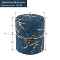 thumbnail image 3 of Duhome Round Ottoman Footstools Velvet Vanity Stool Furry Makeup Stool for Bedroom Living Room Decorative Padded Small Bench, Blue and Gold, 3 of 8