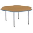 thumbnail image 6 of ECR4Kids 60in Flower Contour Thermo-Fused Adjustable Activity Table Oak/Powder Blue/Silver - Super Leg, 6 of 8