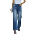 thumbnail image 4 of luvamia Wide Leg Jeans for Women High Waisted Stretch Cropped Baggy Denim Capris Dressy Pants Relaxed Fit Size 8, 4 of 10