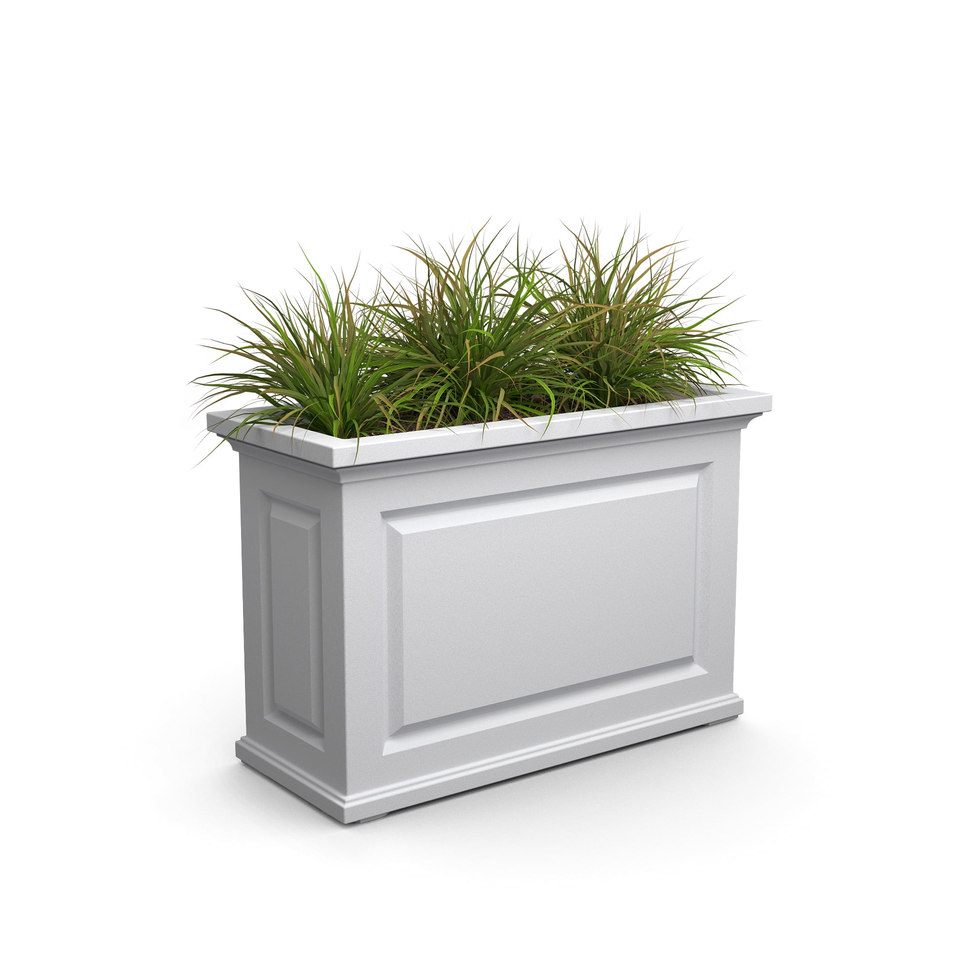 Mayne Nantucket 36" x 16" x 24" Rectangular White Self Watering Plastic Planter