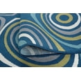 thumbnail image 2 of 8ft Round Water Resistant, Large Indoor Outdoor Rugs for Patios, Front Door Entry, Entryway, Deck, Porch, Balcony | Outside Area Rug for Patio | Navy, Geometric | Size: 7'10'' Round, 2 of 4