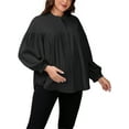 thumbnail image 1 of CAMISAS Y BLUSAS DE MATERNIDAD CHIC PARA MUJERES INSPIRE, CON PLECA, BOTONES Y MANGA LARGA, TOP DE EMBARAZO Y LACTANCIA XL NEGRO, 1 of 6