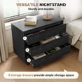 thumbnail image 5 of S-HOME 26.5" Modern Nightstand with Charging Station, 3 Drawers Wooden Bedroom End Table, 5 of 9
