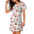 thumbnail image 2 of Rateoe Vintage Christmas Reindeer Print Women’s Nightdress – Cozy Cotton Short-sleeved Sleep Shirt, Loose-Fit Sleepwear, Perfect for Relaxing and Sleeping, 2 of 6