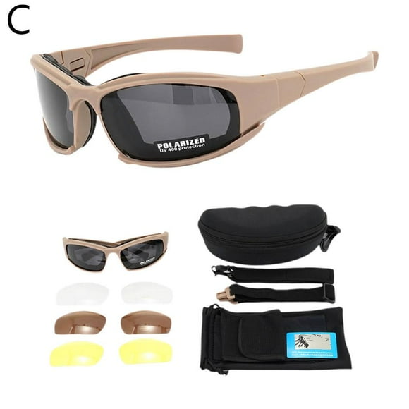 Khaki polarized suit outdoor cycling tactical goggles military fans CS shooting outdoor cycling windproof impact resistant sunglasses