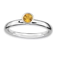 thumbnail image 1 of Sterling Silver Stackable Expressions High 4mm Round Citrine Ring Size 10, 1 of 3