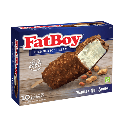 FatBoy Vanilla Nut Sundae on a Stick, 4 Fl Oz, 10 Count