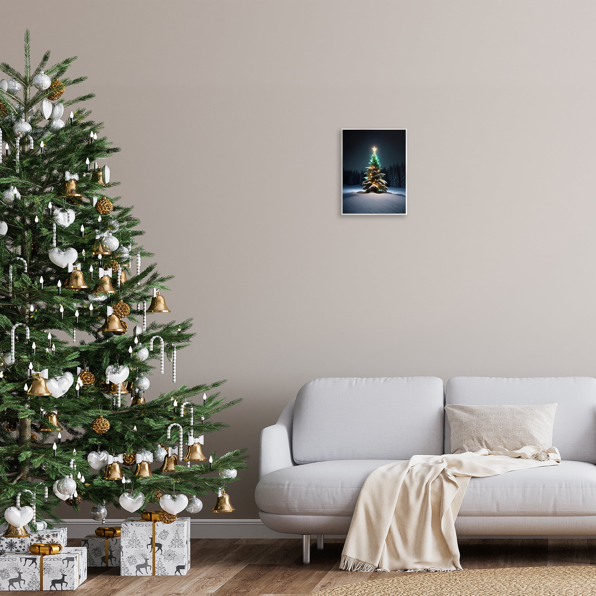 Stupell Industries Clear Night Snowy Tree Holiday Photography Unframed Art Prints Wall Art, 11 x 14