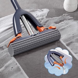 Amzcrzy Home Decor, Mop and Brooms Accessories, Cleaning Supplies, Sponge Mopno Hand Washing Roller Type Rubber Mop Thickened And Folded Squeezing Water Mop Household Lazy Rubber Mop the mop