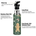 thumbnail image 3 of Yayeee 33oz Double Wall Stainless Steel Water Bottle with Flip Straw, Christmas Gingerbread, 3 of 7