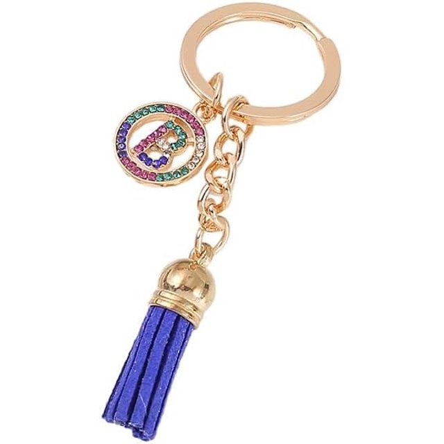 26 Letters A-Z Decorative Alphabet Initial Charm Keychain for Women Girls Men Teenager Gift