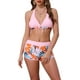 thumbnail image 1 of INSPIRAR CHIC Conjunto de Bikini de Dos Piezas con Estampado de Hojas y Bloque de Color, Top Halter y Pantalones Cortos, Trajes de Baño Grande Rosa, 1 of 5