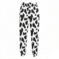 thumbnail image 4 of Bibifish Womens High Waisted Jogger Pants Cow Print Cross Over Waist Tapered Ladies Home Lounging Casual Bottoms, 4 of 5