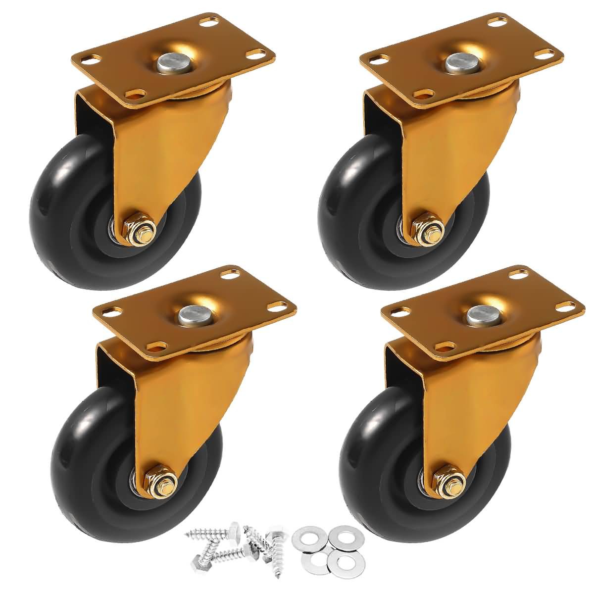 FactorDuty Retro Antique Vintage Copper 4" Plate Caster Wheel