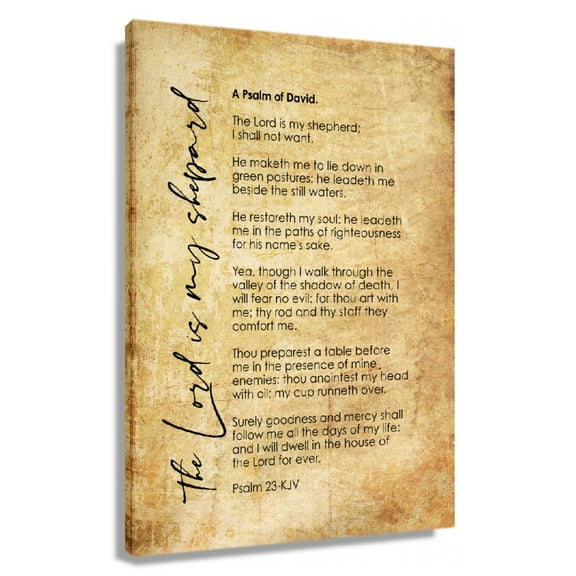 Psalm 23 Bible Quote Wall Art Scripture Posters Poster Decoration Wall Pictures Canvas for Living Room Print Kitchen Decorative for Bedroom